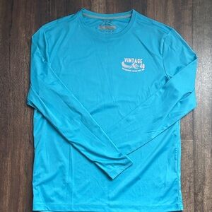 Vintage Teal Tee with Peach Graphic